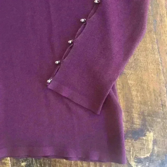 Club Monaco | Turtleneck Sweater w/Small Gold Buttons on Sleeves and Neck - Picture 2 of 5